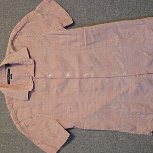 Perry Ellis Red/White Check Pattern Button Down Shirt